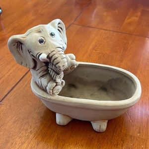 Handmade Clay Elephant Tub planter